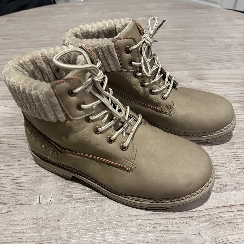Dirty Laundry Alpine Nubuck Beige Nude Tan Combat Winter Boot 224MS US 9.5